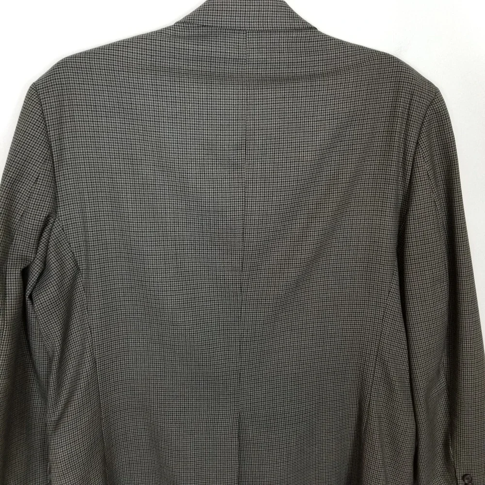 Lauren Ralph Lauren Men 100% Wool Houndstooth Blazer Jacket‎ Sz 46 L Gray Sport